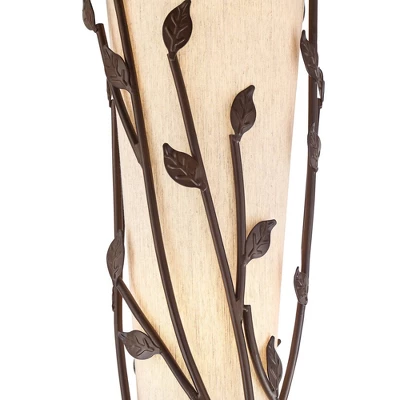 Franklin Iron Works Folia Rustic Industrial Floor Lamp 66" Tall Oil Rubbed Bronze Vine Linen Tapering Cone Shade For Living Room Bedroom House Home 3 Franklin Iron Works Folia Rustic Industrial Floor Lamp 66" Tall Oil Rubbed Bronze Vine Linen Tapering Cone Shade For Living Room Bedroom House Home - Image 3