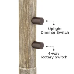 Franklin Iron Works Plymouth Rustic Farmhouse Torchiere Floor Lamp With Side Lights 72" Tall Bronze Faux Wood Mica Shade For Living Room Reading House -Floor Lamps Store GUEST 0159c0c0 ec93 48f6 b028 16253339e1c1