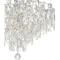 Vienna Full Spectrum Villette Chrome Chandelier 27 1/2" Wide Modern Cascade Crystal 6-Light LED Fixture For Dining Room Foyer Kitchen Island Entryway -Floor Lamps Store GUEST 01b95370 363d 4415 ad88 3f66ab9b1e29