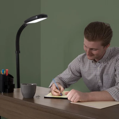 Adjustable Floor Lamp - Full Spectrum Natural Sunlight LED Lamp And Bendable Neck - Dimmable Light For Living Room And Bedroom By Lavish Home (Black) 4 Adjustable Floor Lamp - Full Spectrum Natural Sunlight LED Lamp And Bendable Neck - Dimmable Light For Living Room And Bedroom By Lavish Home (Black) - Image 4