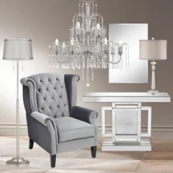 Vienna Full Spectrum Crystal Rain Chrome Chandelier 33" Wide Modern 12-Light Fixture For Dining Room House Foyer Kitchen Island Entryway Bedroom Home -Floor Lamps Store GUEST 0591617f e7a0 4ac8 94a9 2ebfdfab51f3