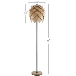 63" Wood/Metal Simon Pinecone Floor Lamp (Includes LED Light Bulb) Brown - JONATHAN Y -Floor Lamps Store GUEST 0945eda3 aa31 426c a5c6 223fcc48b36c