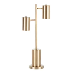 Cannes Contemporary/Glam Table Lamp With Metal Shade White (Includes LED Light Bulb) - LumiSource -Floor Lamps Store GUEST 0a51bf93 1861 4047 9814 3b59fe25ab80