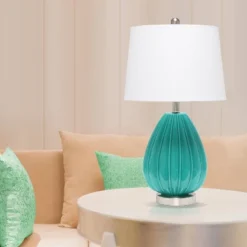 Pleated Table Lamp With Fabric Shade Teal - Lalia Home -Floor Lamps Store GUEST 0afd35bf 60c1 4399 9d1c 2b9653167663