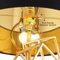 Possini Euro Design Modern Table Lamp 30" Tall Gold Metal Geometric Cube Black Drum Shade For Bedroom Living Room Bedside Nightstand Office Kids House -Floor Lamps Store GUEST 0b7654cc b5c5 46d0 b50c 9239fc2426cd