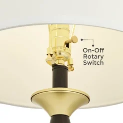 360 Lighting Kamila Traditional Table Lamps 27" Tall Set Of 2 Gold Black With Dual USB Charging Ports White Drum Shade For Bedroom Bedside Family Desk -Floor Lamps Store GUEST 0c100117 f506 4db2 aa31 6dae08db3ed2