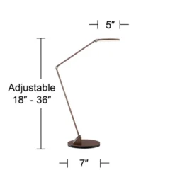 Possini Euro Design Magnum Modern Desk Lamp 36" Tall French Bronze Brown Metal LED Adjustable For Bedroom Living Room Bedside Nightstand Office House -Floor Lamps Store GUEST 0c703c4b 8a49 4002 89bb 0d0c4a6414bf