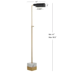56.5" Iva Adjustable Library Floor Lamp Gold (Includes LED Light Bulb) -JONATHAN Y -Floor Lamps Store GUEST 0f49620c bf49 47e6 93f8 1b2cbb406e8c