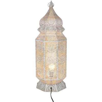 Northlight 29.5" White And Gold Moroccan Style Lantern Floor Lamp 3 Northlight 29.5" White And Gold Moroccan Style Lantern Floor Lamp - Image 3