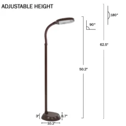 Hastings Home Natural Daylight Floor Lamp - 60", Dark Brown Woodgrain