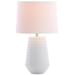 18" Stark Table Lamp White (Includes LED Light Bulb) - Safavieh -Floor Lamps Store GUEST 184df6d2 0126 4f52 b653 ddc1edc4ed53
