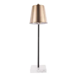 25-29" Metric Table Lamp Antique Brass/White - LumiSource -Floor Lamps Store GUEST 18541551 1e4a 4022 8083 90205e5f3a3b