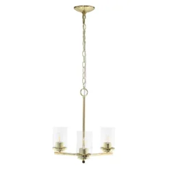 3-Light 15" Classic Contemporary Clear Glass/Metal Hanging Pendant Chandelier - Lalia Home -Floor Lamps Store GUEST 186872ac d9ee 4d87 b686 5f7591ce231c