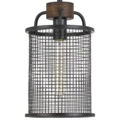 7.75" X 7.75" X 19.5" Metal/Wood Aberdeen Mesh Pendant Bronze - Cal Lighting -Floor Lamps Store GUEST 1925416d 9760 4d6e bc48 411922a6a5df