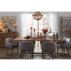 Wood/Metal Framed Chandelier With Wood Bead Draping Cream - Storied Home -Floor Lamps Store GUEST 1e3e27ad b75c 4791 aba3 110ca6741adb