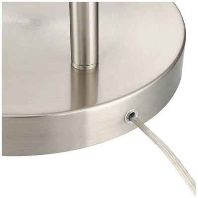 360 Lighting Modern Arc Floor Lamp With USB Charging Port 72" Tall Brushed Nickel White Drum Shade For Living Room Reading House 4 360 Lighting Modern Arc Floor Lamp With USB Charging Port 72" Tall Brushed Nickel White Drum Shade For Living Room Reading House - Image 4