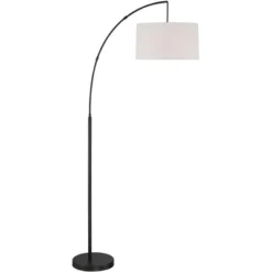360 Lighting Cora Modern Arc Floor Lamp Standing 72" Tall Black Metal White Linen Drum Shade Decor For Living Room Reading Bedroom Office House Home 12 360 Lighting Cora Modern Arc Floor Lamp Standing 72" Tall Black Metal White Linen Drum Shade Decor For Living Room Reading Bedroom Office House Home -Floor Lamps Store GUEST 223d7012 8ae6 4e00 b72f d98c4162d722