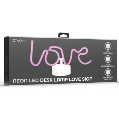 CIAO Tech Desktop Sleek Design Neon Light Up Desk Lamp Love Sign 1 CIAO Tech Desktop Sleek Design Neon Light Up Desk Lamp Love Sign