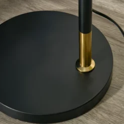 HOMCOM Arc Floor Lamp, Standing Reading Light, With Adjustable Lampshade, And Round Base For Living Room, Office, Or Bedroom, Black/ Gold -Floor Lamps Store GUEST 247f7aa8 52cf 46f7 b3f6 e801e9d02d58