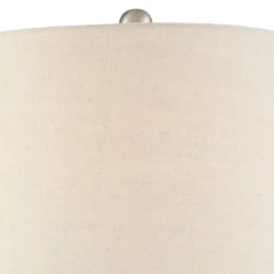 360 Lighting Albert Modern Table Lamp 24 3/4" High Mercury Glass Gourd Oatmeal Drum Shade For Bedroom Living Room Bedside Nightstand Office Kids House -Floor Lamps Store GUEST 255663f9 21d4 4635 a581 5dc910b4633b