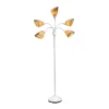 67" Contemporary Multi 5-Head Adjustable Gooseneck Floor Lamp With Shades Gray - Simple Designs