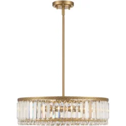 Stiffel Soft Gold Drum Pendant Chandelier 20 1/4" Wide Modern Clear Crystal 5-Light Fixture For Dining Room House Foyer Entryway -Floor Lamps Store GUEST 28ed8053 3695 488b a5b7 82a6d9815987