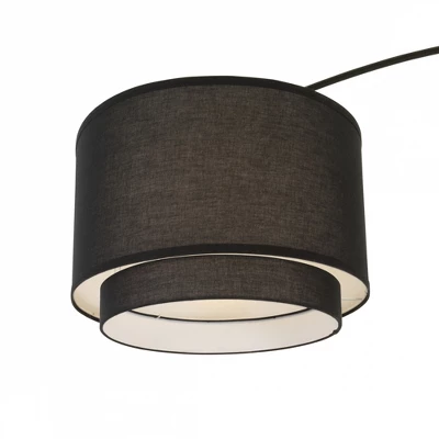 FC Design Modern 81" Tall Standing Adjustable Arched Floor Lamp With Double Drum Shade And Marble Base 2 FC Design Modern 81" Tall Standing Adjustable Arched Floor Lamp With Double Drum Shade And Marble Base - Image 2