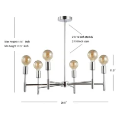 17.75" Adjustable Height Metal Turing Pendant (Includes Energy Efficient Light Bulb) Chrome - JONATHAN Y 6 17.75" Adjustable Height Metal Turing Pendant (Includes Energy Efficient Light Bulb) Chrome - JONATHAN Y -Floor Lamps Store GUEST 2a7c8d48 d063 4dfd 8637 3a796e6da6f6