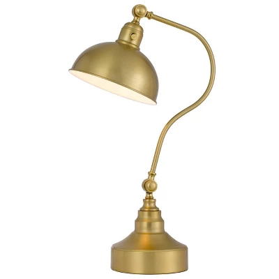 Adjustable Metal Desk Lamp With Metal Shade Antique Brass - Cal Lighting 2 Adjustable Metal Desk Lamp With Metal Shade Antique Brass - Cal Lighting - Image 2
