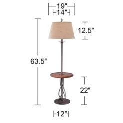 Franklin Iron Works Industrial Floor Lamps 63.5" Tall Set Of 2 With Tray Table Dark Rust Iron Twist Base Wood Linen Shades Living Room House 7 Franklin Iron Works Industrial Floor Lamps 63.5" Tall Set Of 2 With Tray Table Dark Rust Iron Twist Base Wood Linen Shades Living Room House -Floor Lamps Store GUEST 300400b0 e443 421c 9bf0 00749110aae6