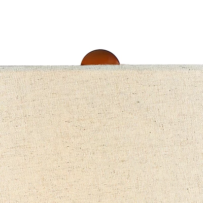 360 Lighting Brice Modern Mid Century Accent Table Lamp 23" High Ivory Ceramic Wood Neck Off White Drum Shade For Bedroom Living Room Bedside Office 2 360 Lighting Brice Modern Mid Century Accent Table Lamp 23" High Ivory Ceramic Wood Neck Off White Drum Shade For Bedroom Living Room Bedside Office - Image 2