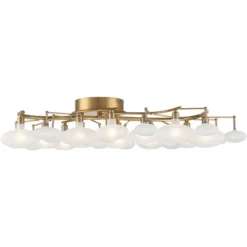 Possini Euro Design Lilypad Modern Ceiling Light Semi Flush Mount Fixture 30 1/4" Wide Warm Brass 12-Light Frosted Glass Shade For Bedroom Living Room 10 Possini Euro Design Lilypad Modern Ceiling Light Semi Flush Mount Fixture 30 1/4" Wide Warm Brass 12-Light Frosted Glass Shade For Bedroom Living Room -Floor Lamps Store GUEST 33788483 ffe4 4301 86eb dd4cbc3b2b2c