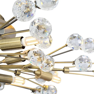 Possini Euro Design Ceiling Light Semi Flush Mount Fixture LED Brass 27 1/2" Wide 10-Light Crystal Berry For Living Room 2 Possini Euro Design Ceiling Light Semi Flush Mount Fixture LED Brass 27 1/2" Wide 10-Light Crystal Berry For Living Room - Image 2