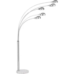 Possini Euro Design Infini Mid Century Modern Arc Floor Lamp 78" Tall Chrome 5 Light Swivel Dome Shades For Living Room Reading Bedroom Office House -Floor Lamps Store GUEST 33d7e1f3 ae7a 4f7e a423 3ed8e1218a84