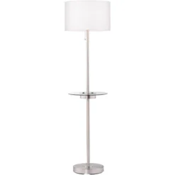 360 Lighting Caper Modern Floor Lamp With Tray Table 60 1/2" Tall Brushed Nickel USB And AC Power Outlet Off White Fabric Drum Shade For Living Room 14 360 Lighting Caper Modern Floor Lamp With Tray Table 60 1/2" Tall Brushed Nickel USB And AC Power Outlet Off White Fabric Drum Shade For Living Room -Floor Lamps Store GUEST 346c211f 2e5f 4de9 916b ee9fc894985e
