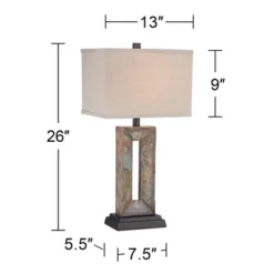 Franklin Iron Works Tahoe Rustic Table Lamp 26" High Natural Stale Rectangular Box Shade For Bedroom Living Room Bedside Nightstand Office Kids House 12 Franklin Iron Works Tahoe Rustic Table Lamp 26" High Natural Stale Rectangular Box Shade For Bedroom Living Room Bedside Nightstand Office Kids House -Floor Lamps Store GUEST 37de5f33 a1b5 4c7b a7b0 ee276ff78c32