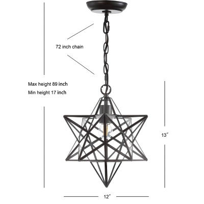 12" Stella Moravian Star Metal/Clear Glass LED Pendant - Jonathan Y 3 12" Stella Moravian Star Metal/Clear Glass LED Pendant - Jonathan Y - Image 3