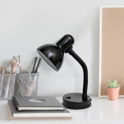 Basic Metal Desk Lamp With Flexible Hose Neck Black - Simple Designs 1 Basic Metal Desk Lamp With Flexible Hose Neck Black - Simple Designs