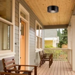 1 Light Teagan Outdoor Indoor Flush Mount Ceiling Dark Bronze - Globe Electric -Floor Lamps Store GUEST 3c31ff6a eef7 477d 8060 83287e7a5e6e