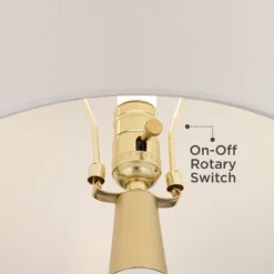 360 Lighting Nesbit Modern Mid Century Table Lamps 25" High Set Of 2 White Ceramic With USB Charging Port Drum Shade For Bedroom Living Room Bedside -Floor Lamps Store GUEST 3d73b8b4 7286 4f5b 9872 a6ea33fd1939