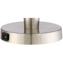 360 Lighting Geoff Modern Table Lamps 26" High Set Of 2 Brushed Nickel With USB Charging Port Table Top Dimmers White Drum Shade For Living Room Desk -Floor Lamps Store GUEST 3e71bc4f 7099 4393 acbc 612870dd89ea