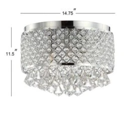 14.7" Crystal Drops/Metal Evelyn Flush Mount (Includes Energy Efficient Light Bulb) Chrome - JONATHAN Y 6 14.7" Crystal Drops/Metal Evelyn Flush Mount (Includes Energy Efficient Light Bulb) Chrome - JONATHAN Y -Floor Lamps Store GUEST 3e856c37 de46 4251 ace7 f653588da6c6