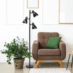 64" Traditional 3 Light Metal Floor Lamp With Adjustable Spotlight Shades Black - Creekwood Home -Floor Lamps Store GUEST 40187bbe 8fa1 4381 8f02 4fc230135313