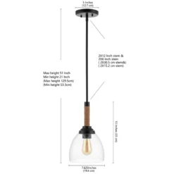 7.63" Adjustable Iron Alys Rope Wrap Modern Rustic LED Kitchen Pendant Black - Jonathan Y -Floor Lamps Store GUEST 40203648 d60b 41f0 b73b 40edb10de235