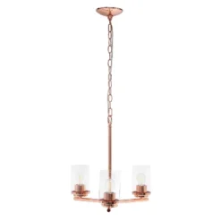 3-Light 15" Classic Contemporary Clear Glass/Metal Hanging Pendant Chandelier - Lalia Home -Floor Lamps Store GUEST 404b0b7d 230d 487a b696 5b2dad62debd