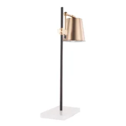 25-29" Metric Table Lamp Antique Brass/White - LumiSource -Floor Lamps Store GUEST 41c6248f 15e4 4251 834a c940a65a4896