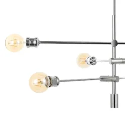 36" 6-Light Atlas Modern Vintage Iron Arm-Adjustable LED Chandelier Chrome - JONATHAN Y -Floor Lamps Store GUEST 42637813 a23e 4b93 8049 1516d1b8a38b