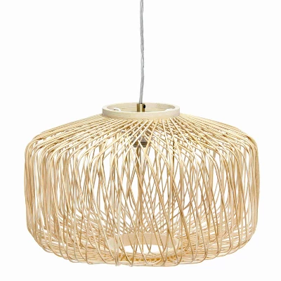 Circular Rattan Pendant Light Beige - Lalia Home 5 Circular Rattan Pendant Light Beige - Lalia Home - Image 5