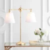 31" Metal Ruth Library Table Lamp (Includes LED Light Bulb) Gold - JONATHAN Y