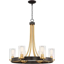 Stiffel Ferrers Dark Bronze Gold Chandelier 26" Wide Clear Glass Shade 6-Light Fixture For Dining Room House Foyer Kitchen Island Entryway Bedroom 14 Stiffel Ferrers Dark Bronze Gold Chandelier 26" Wide Clear Glass Shade 6-Light Fixture For Dining Room House Foyer Kitchen Island Entryway Bedroom -Floor Lamps Store GUEST 4698da91 0c4a 43d9 a781 b2b682395349